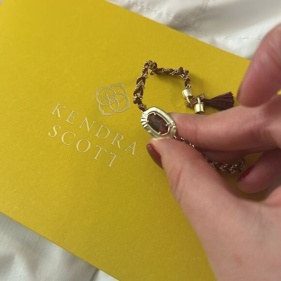Kendra Scott Gold and Maroon Anna Friendship Bracelet - Picture 3 of 4